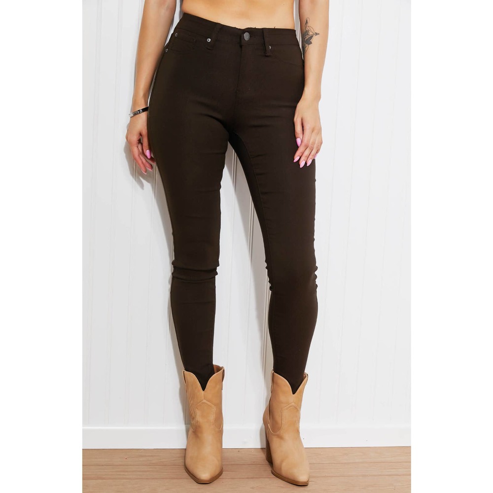 Kate Hyper-Stretch Mid-Rise Skinny Jeans in Clove